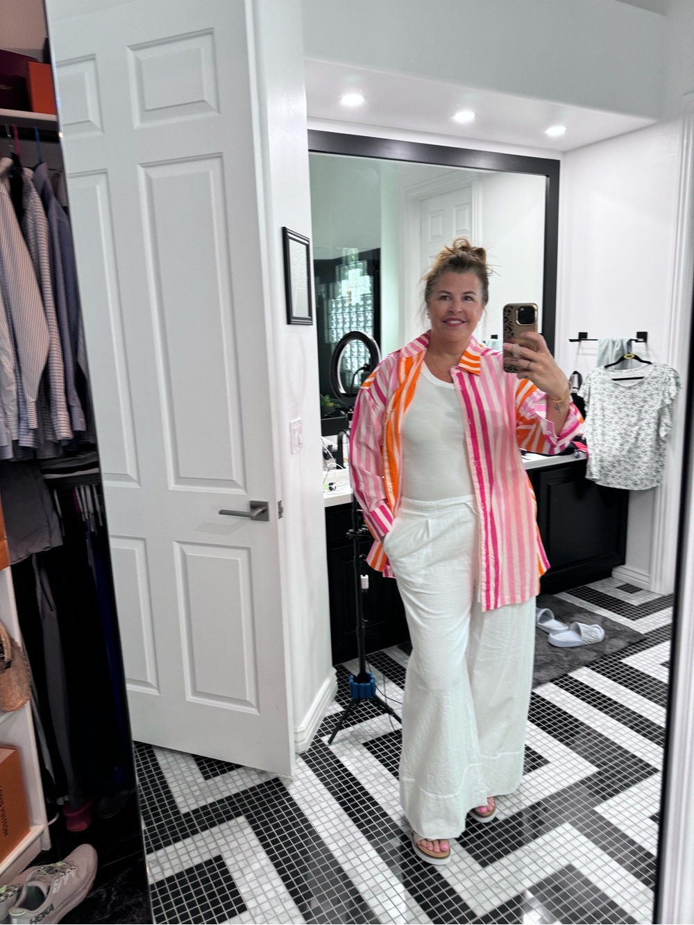 Beach Riot Alexa Top Sunset Stripe Button Down Shirt M Resort Cover Up - Picture 10 of 11